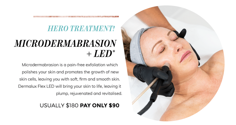 Microdermabrasion plus LED. Microdermabrasion is a pain-free exfoliation which polishes your skin and promotes the growth of new skin cells, leaving you with soft, firm and smooth skin. Dermalux Flex LED will bring your skin to life, leaving it plump, rejuvenated and revitalised. Usually pay $180, pay only $90